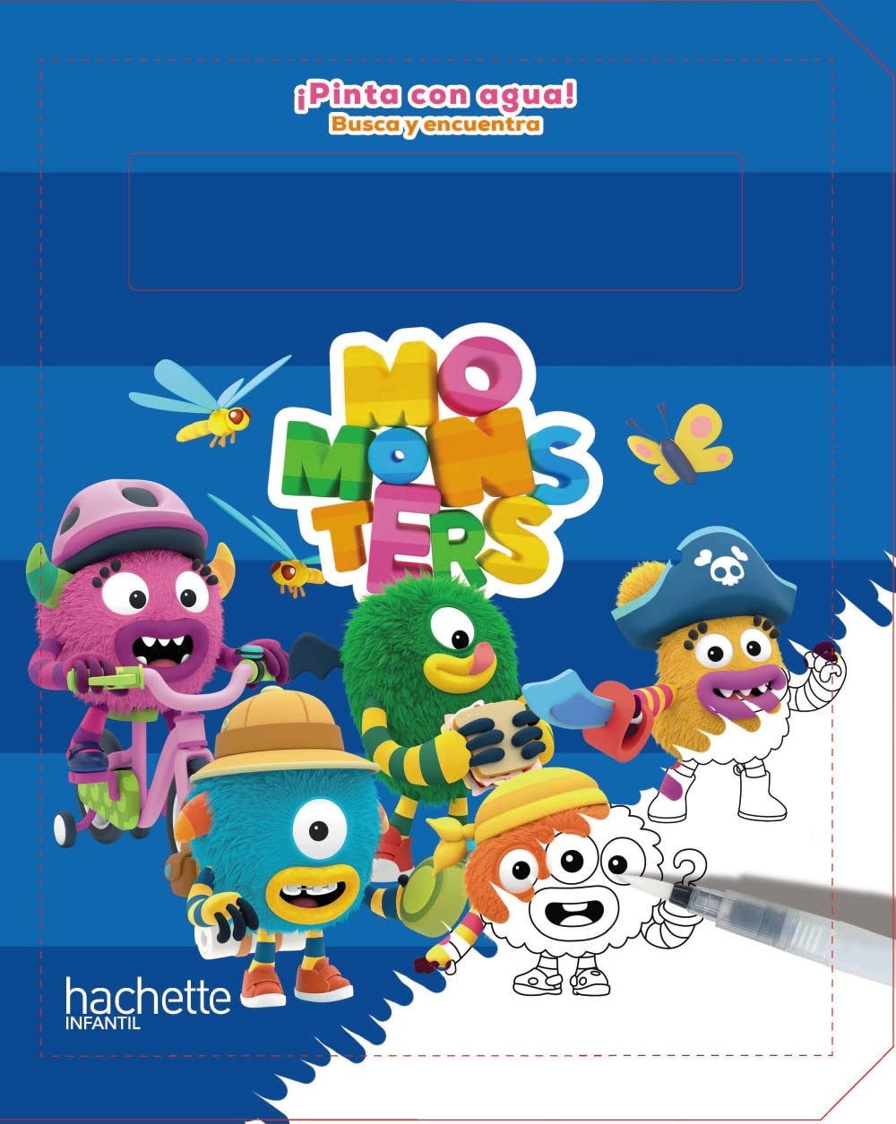 Libro: ¡Pinta con agua! Busca y encuentra. Momonsters