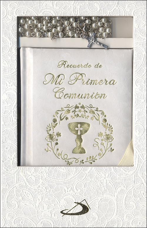 Estuche primera comunion. Modelo 2: Libro de oraciones y rosario
