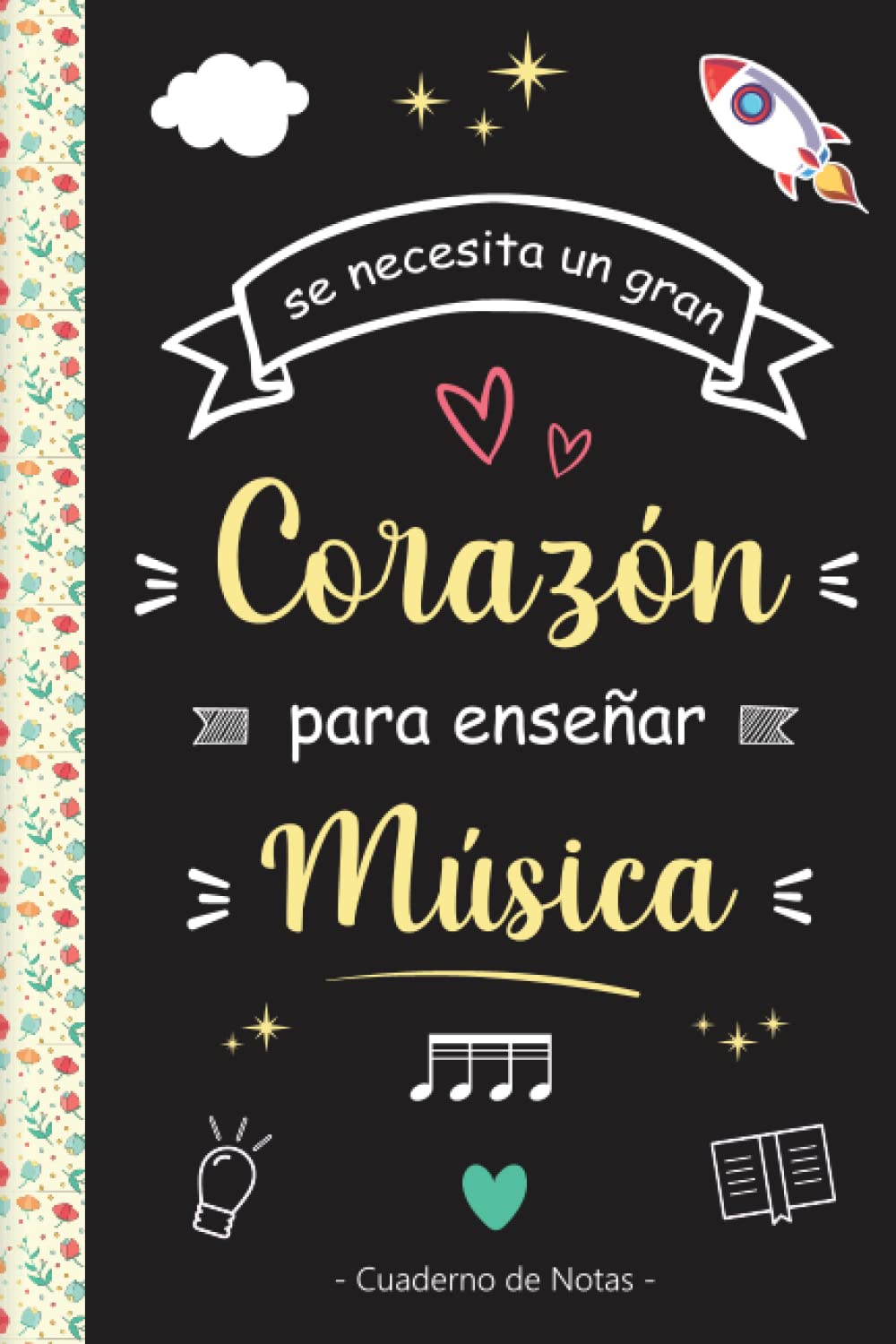 Libro: Maestra Música Cuaderno de Notas: Regalo Personalizado de fin de año para agradecer a maestras y profesores | primaria, guardería | Gracias Profesora Libreta de apuntes | maestra regalo | negro