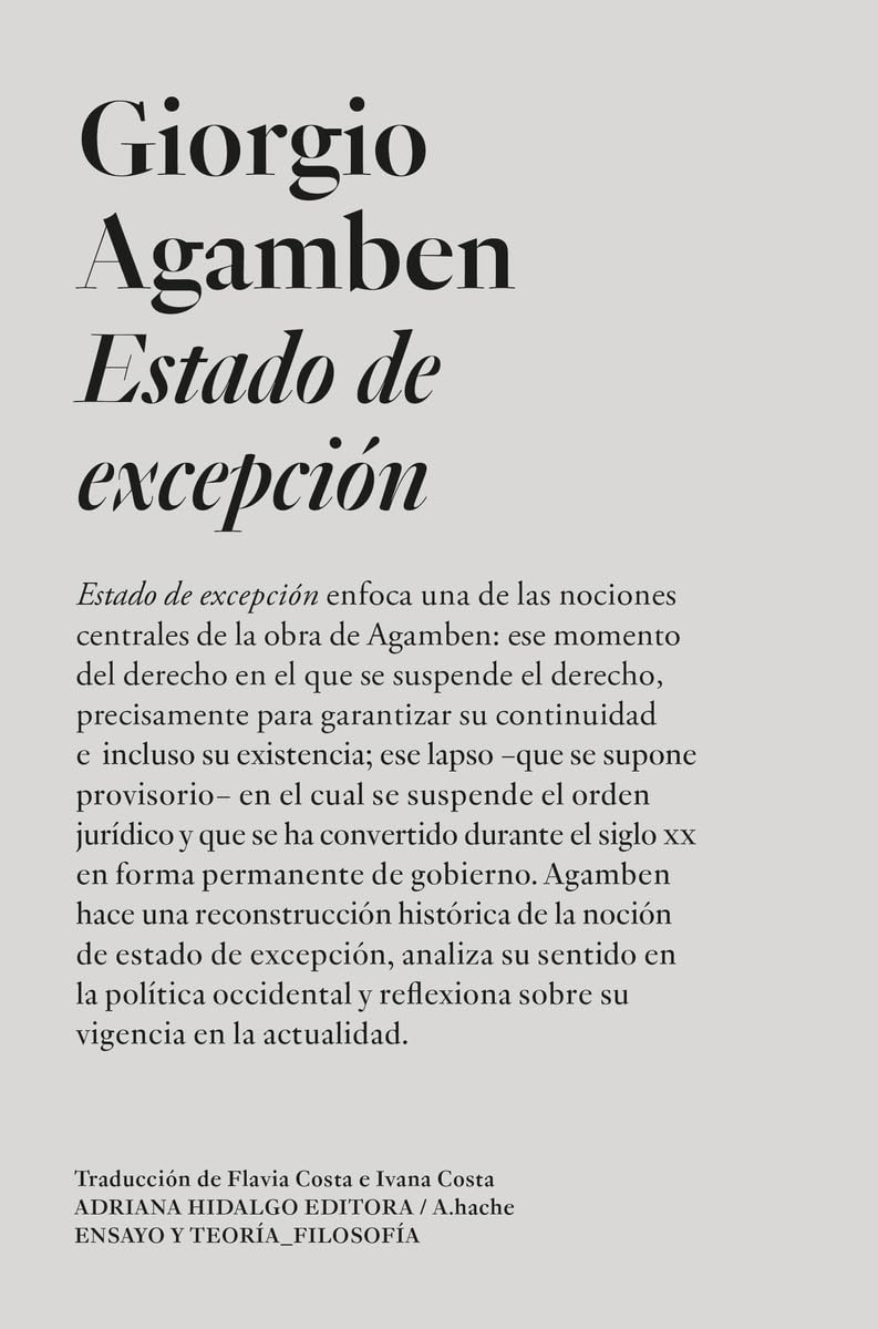 Libro: Estado de excepción: Homo sacer, II, 1