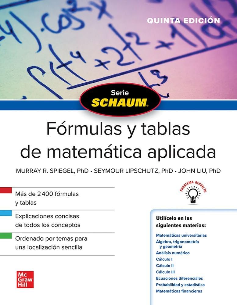 Libro: Schaum, Fórmulas y tablas de matemática aplicada