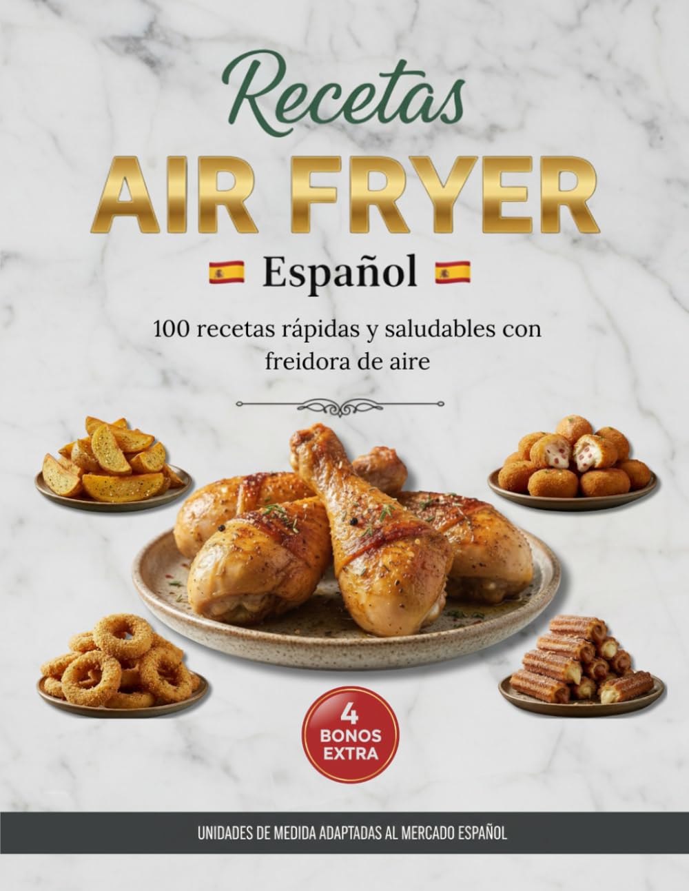 Libro: Recetas Air Fryer Español: 100 recetas rápidas y saludables con freidora de aire