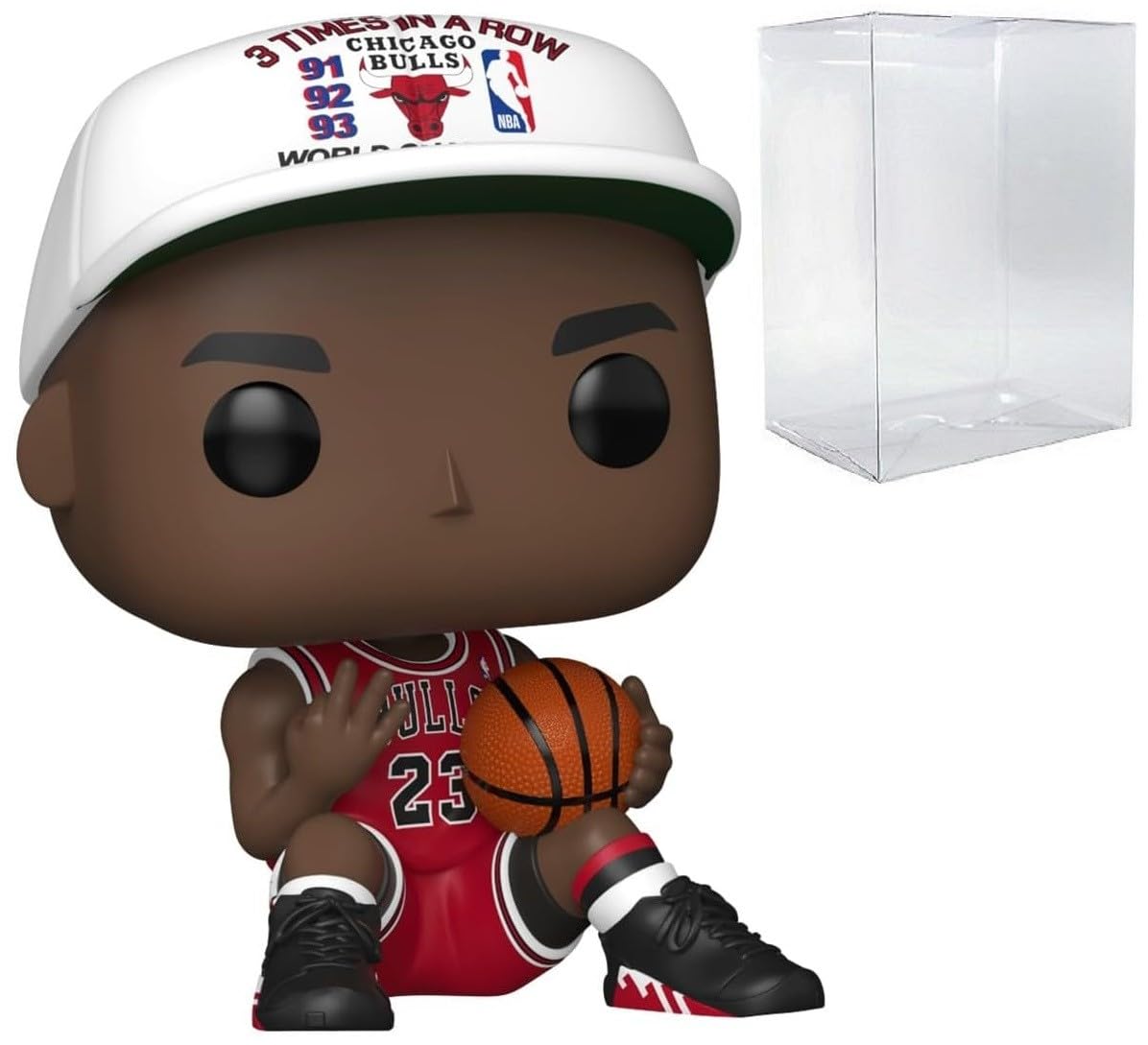 Funko Pop: POP Funko NBA: Bulls - Michael Jordan - 3X in a Row Figura de Vinilo (Bundled with Compatible Box Protector Case), Multicolor, 3.75 Pulgadas