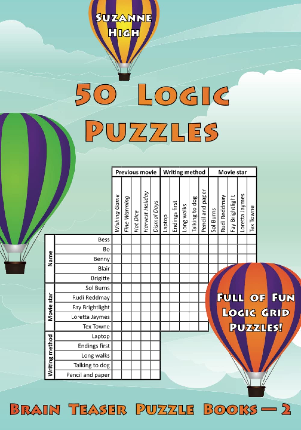Libro: 50 Logic Puzzles: Full of Fun Logic Grid Puzzles!: Volume 2 (Brain Teaser Puzzle Books)