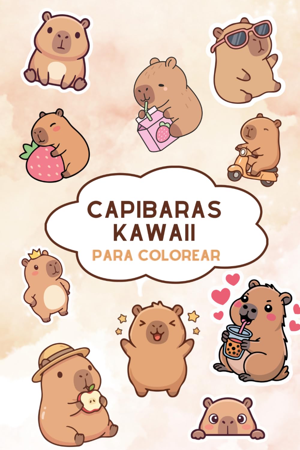 Libro: Capibaras Kawaii para Colorear (Mundo Kawaii para Colorear)