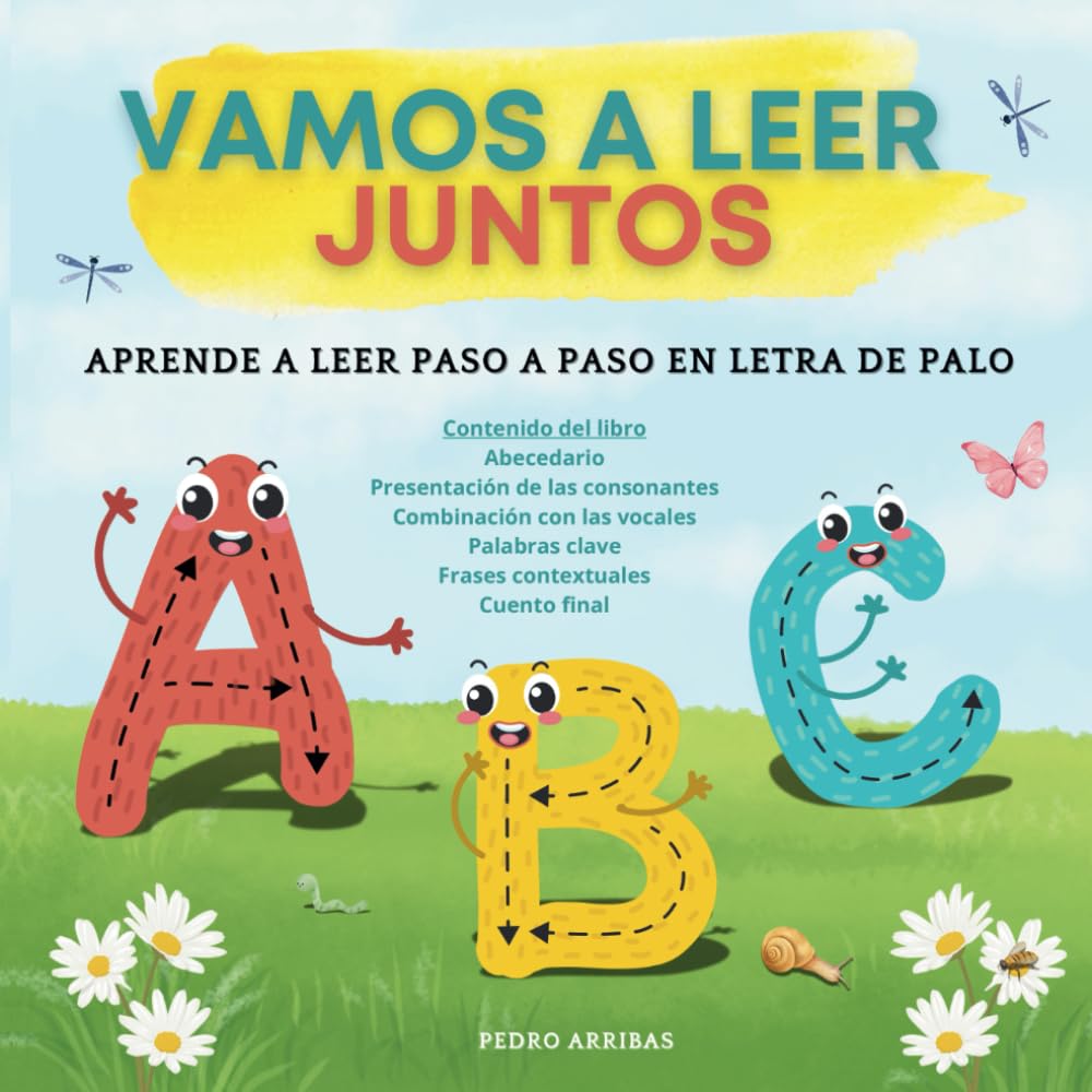 Libro: VAMOS A LEER JUNTOS: Aprende a leer paso a paso en letra de palo (Spanish Edition)
