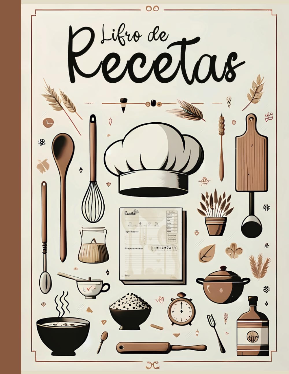 Libro de recetas en blanco: Cuaderno para escribir recetas con 100 páginas A4 para cocineros caseros, práctico índice final. ¡Regalo útil para todos!