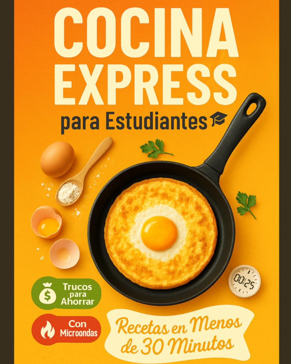 Libro: Cocina Express para Estudiantes: +30 Recetas con 5 Ingredientes en Menos de 30 Minutos: Microondas, Batch Cooking y Menús por Menos de 20€. Incluye Lista de Compras Semanal y trucos para Ahorrar
