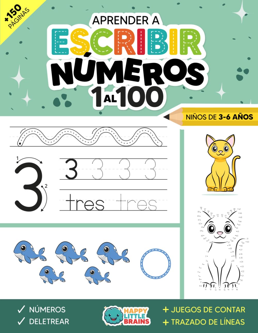 Libro: Aprender a Escribir Números del 1 al 100 para Niños de 3 a 6 años: Cuaderno de Ejercicios para Trazar, Contar y Escribir Números (Caligrafía Mágica: El poder de las letras y números)