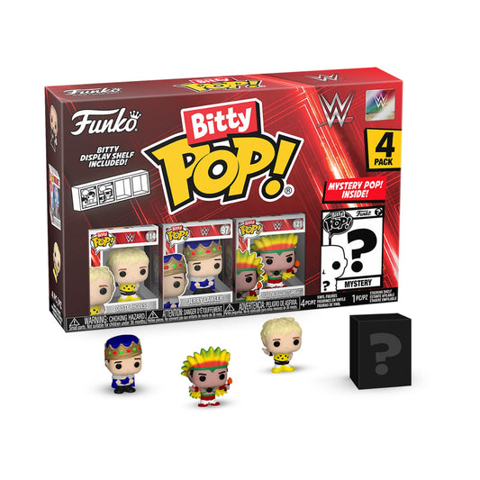 Funko Bitty Pop! Pack de 4: WWE - Dusty Rhodes, Jerry Lawler, Ricky Steamboat