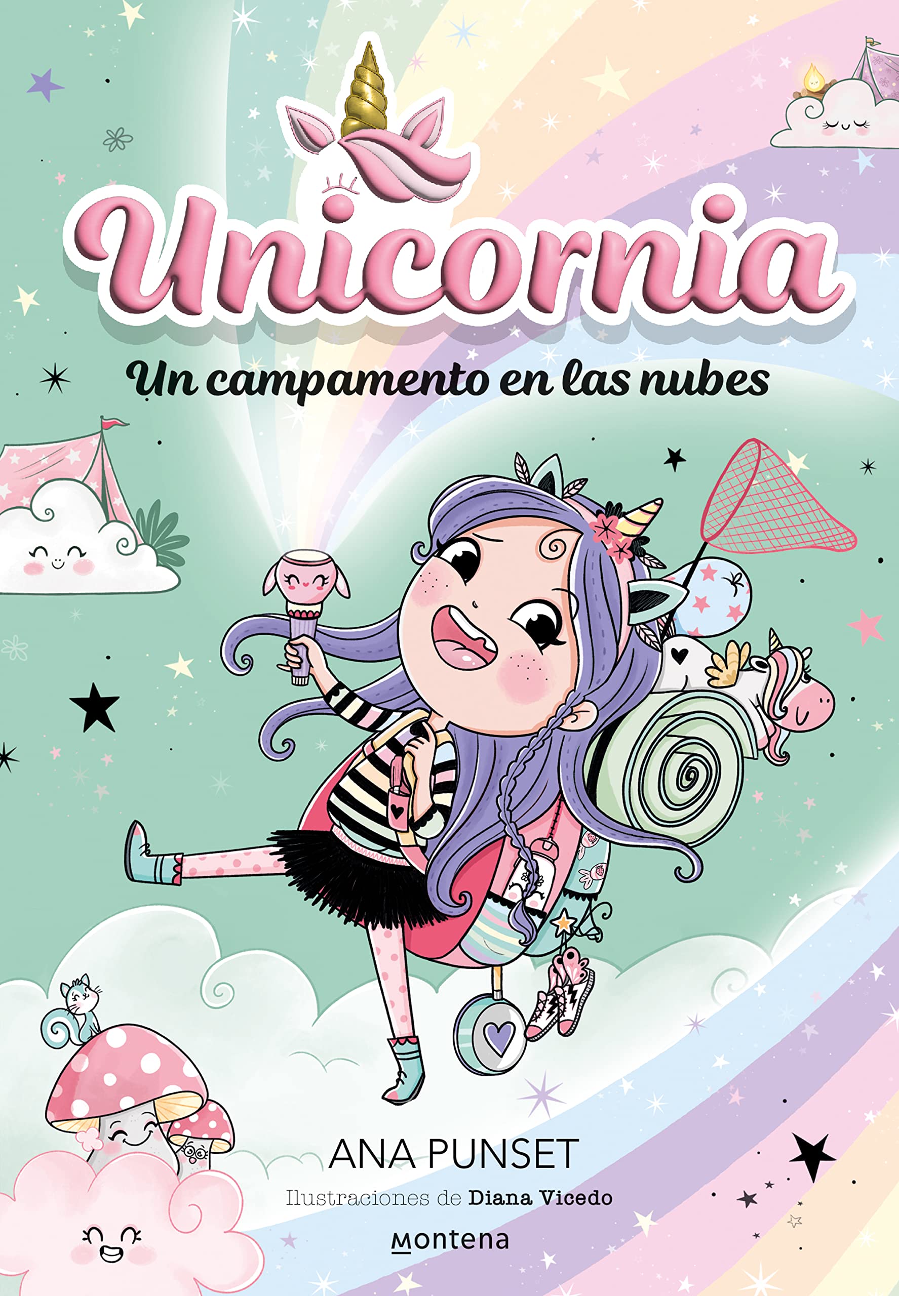 Unicornia 5 - Un campamento en las nubes: ¡Un libro mágico con purpurina en la cubierta! (Montena)