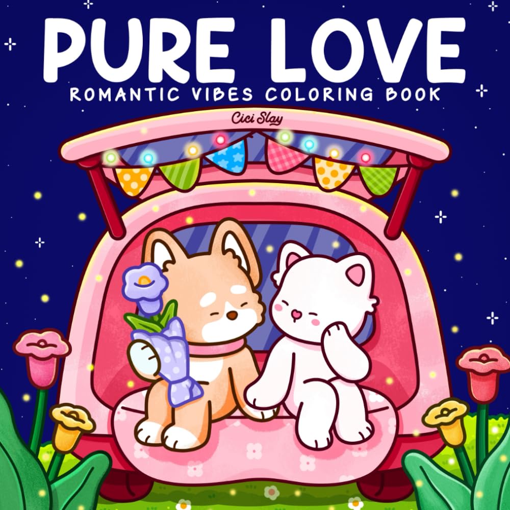 Libro: Pure Love: Adult Coloring Book Featuring Fuzzy Animal Couples in Sweet Moments and Cozy Valentines, Cute and Easy Designs for Relaxation