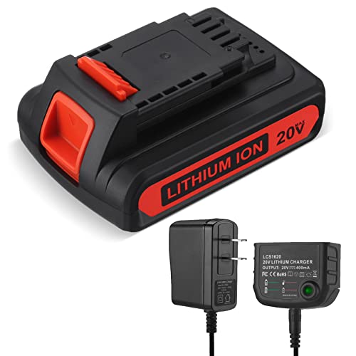 Batería-de-litio-de-repuesto-LBXR20-de-20-V-y-3,0-Ah-para-Black-and-Decker-(20-V)-LB20-LBX20-LBXR20-OPE-LBXR2020-OPE-LB2X4020-OPE-LBXR20B-2-LST220-LST300,-con-cargador-de-batería-de-16-V/20-V-con-salida-de-voltaje-múltiple.