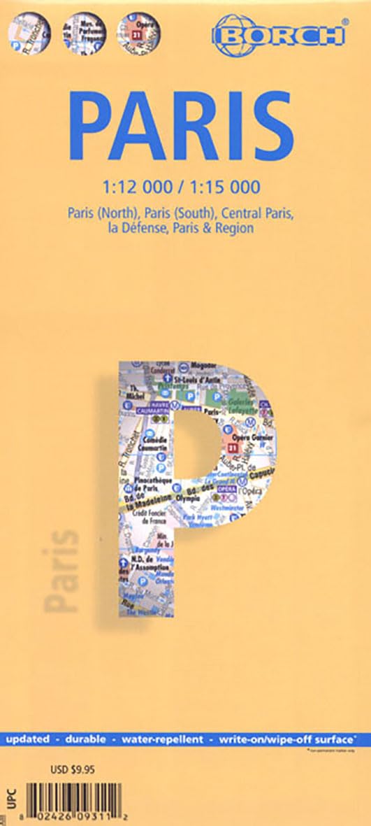 Paris. Map 1:12 000 / 1:15 000: 1:12 000 / 1:15 000. Einzelkarten: Paris Nord 1:15 000, Paris Sud 1:15 000, Paris Centre 1:12 000, Paris & Region ... Paris, France administrative (Borch Map)