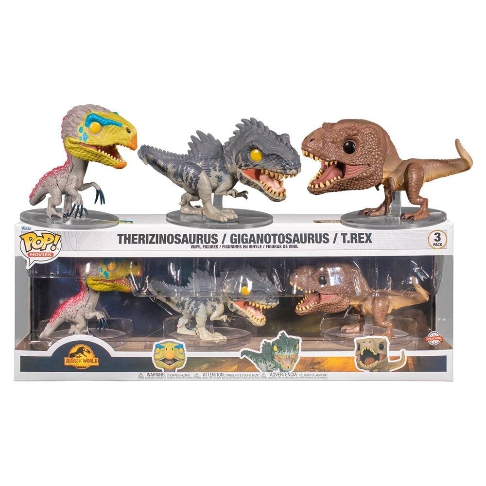 Funko Pop! Jurassic World Dominion: Dinosaur Pack de 3 Exclusivo Vinyl Figures