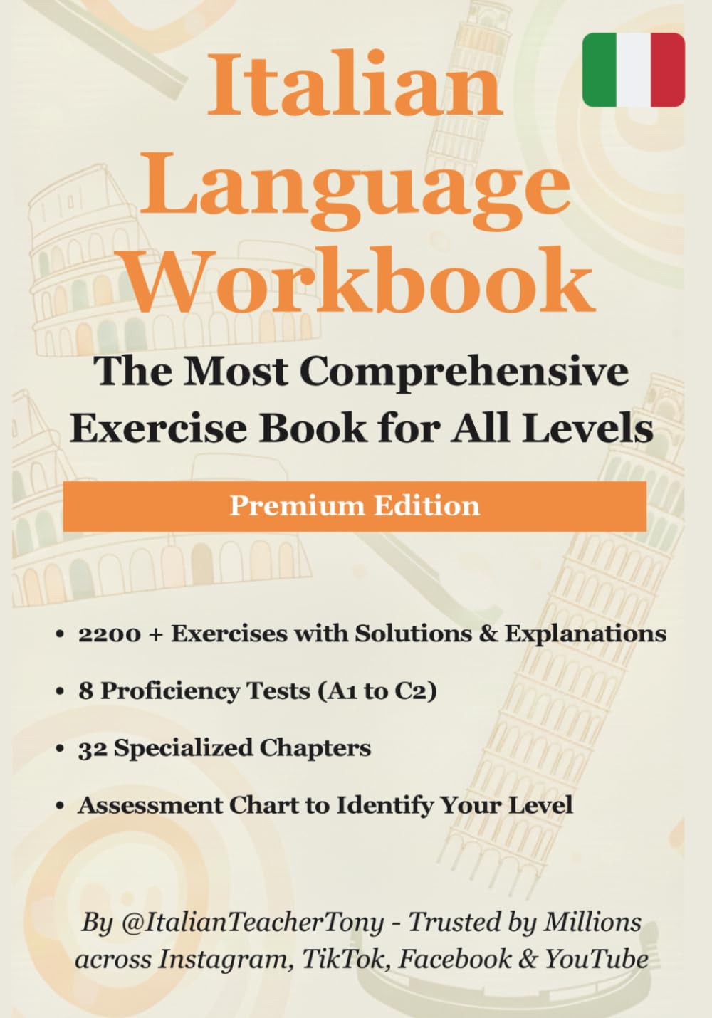 Libro: Learn Italian Fast for Adults: The All-in-One Workbook: Master Italian with Easy 15-Minute Lessons, Over 2,200 Exercises, Common Words & Phrases and 6 Proficiency Tests to Achieve Fluency (A1–C2)