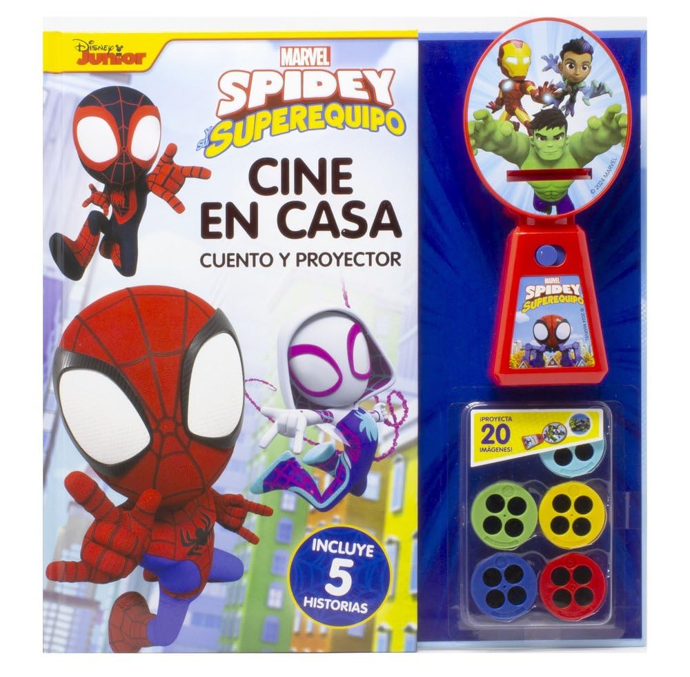 Libro: Spidey y su superequipo. Cine en casa: Cuento y proyector