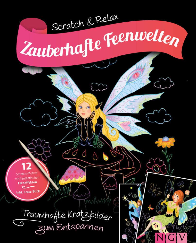 Libro: Zauberhafte Feenwelten - Kratzbuch für Kinder ab 6 Jahren: 12 Scratch-Motive mit fantastischen Farbeffekten inkl. Holz-Stick