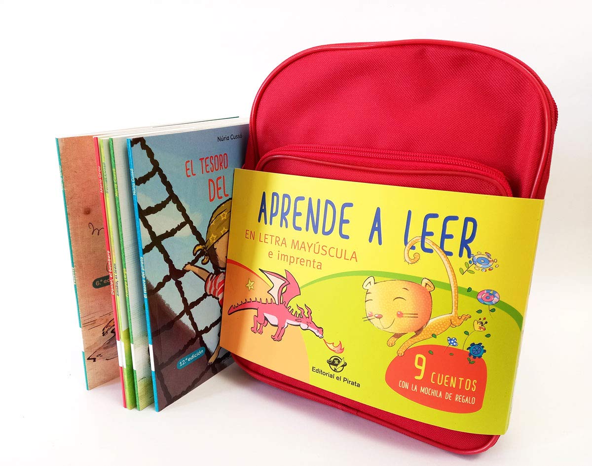 Libro: Cuentos para aprender a leer en letra MAYÚSCULA y de imprenta: 9 cuentos infantiles con una mochila de regalo: 10