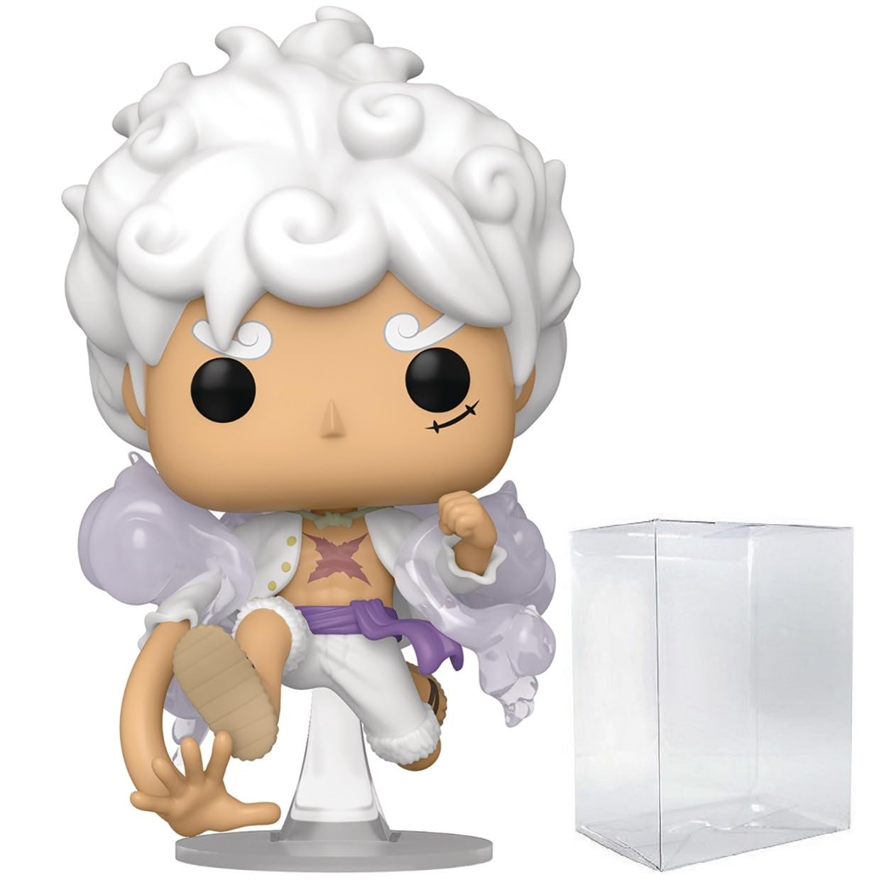 Funko Pop: POP Anime: One Piece - Monkey D. Luffy Gear Five Funko Figura de Vinilo (Bundled with Compatible Box Protector Case), Multicolor, 3.75 Pulgadas