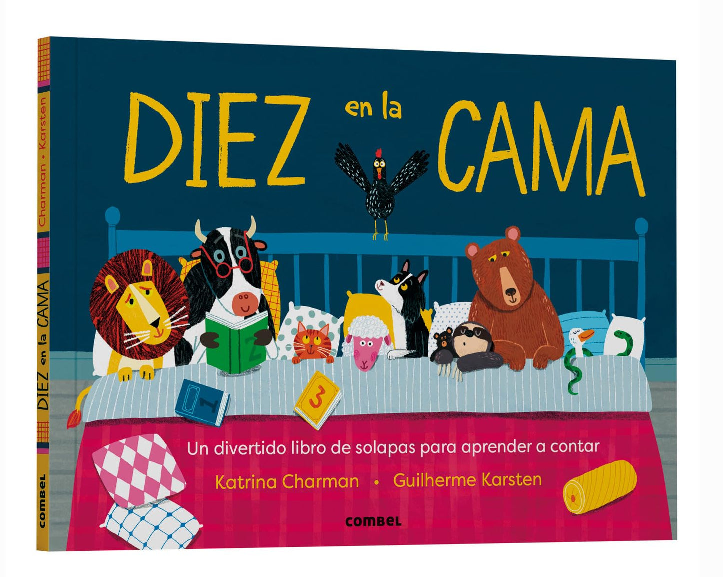 Libro: Diez en la cama. Cuento para ir a dormir. A partir de 2 años. (Libro con solapas)