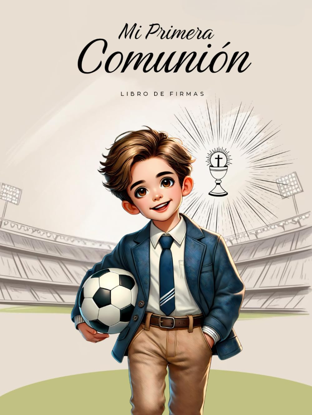 Libro: “Mi Primera Comunión” Libro de Firmas Comunión Niño Fútbol | para Mensajes de Invitados, Dedicatorias, Álbum de Fotografías y Recuerdos, Lista de Regalos, Árbol de Huellas (Spanish Edition)