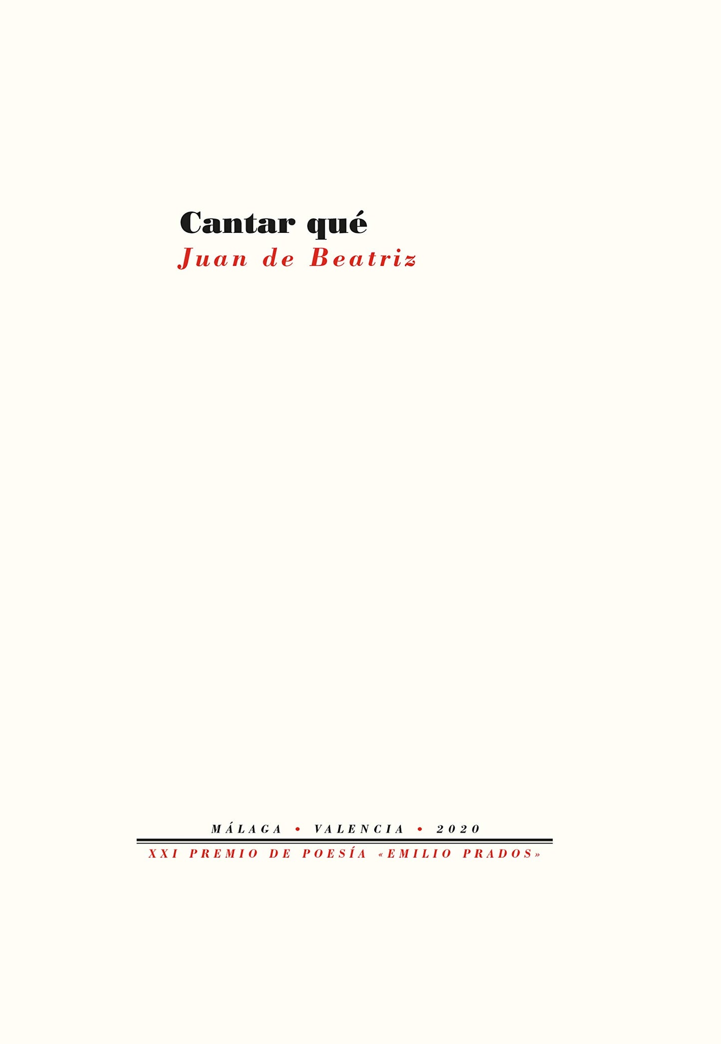 Libro: Cantar qué