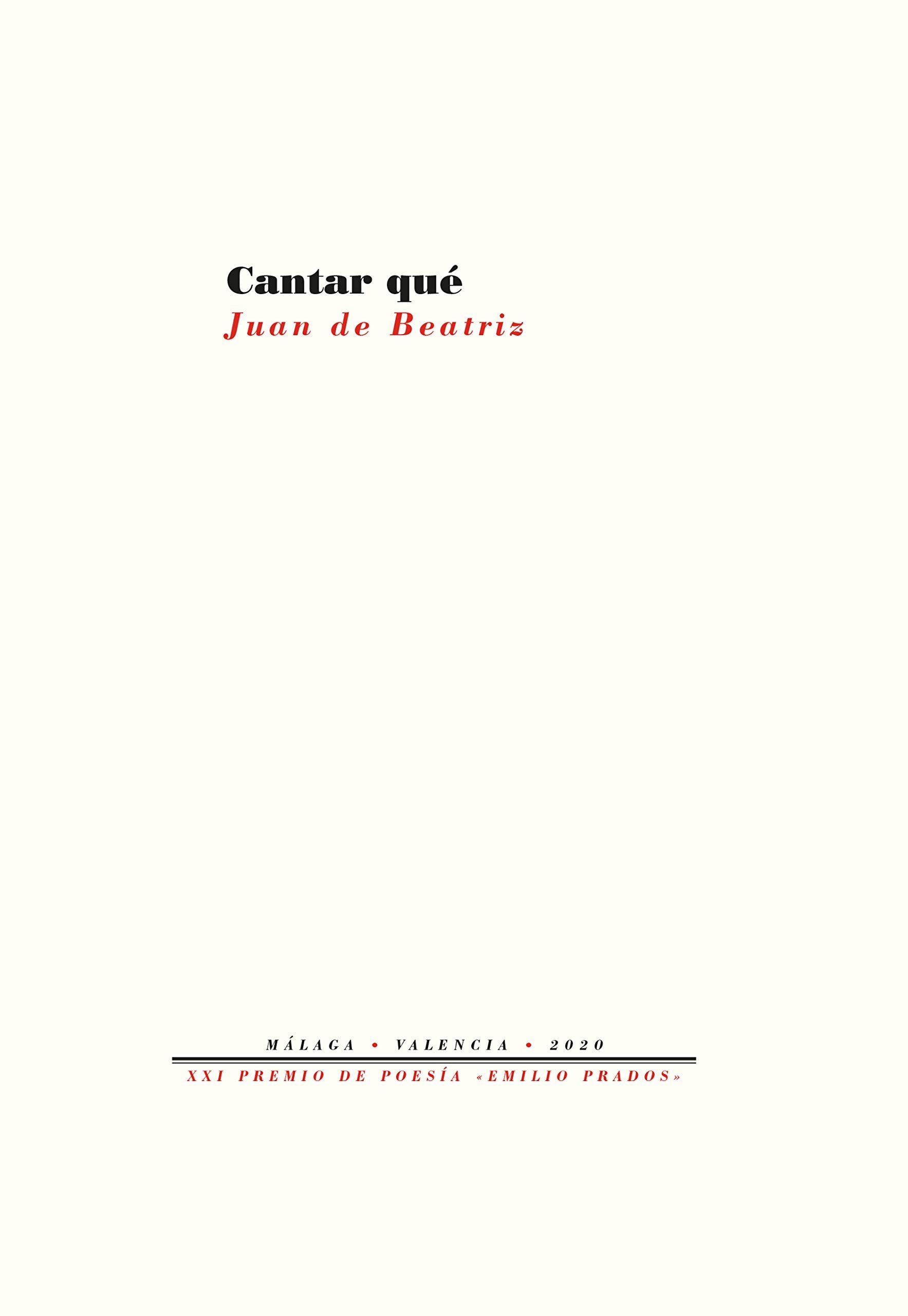 Libro: Cantar qué