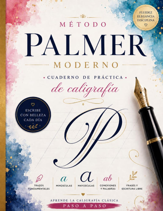 Cuaderno de caligrafía para adultos Método Palmer: Cuaderno de ejercicios para mejorar la escritura a mano, desarrollar una escritura cursiva elegante y practicar caligrafía de forma progresiva