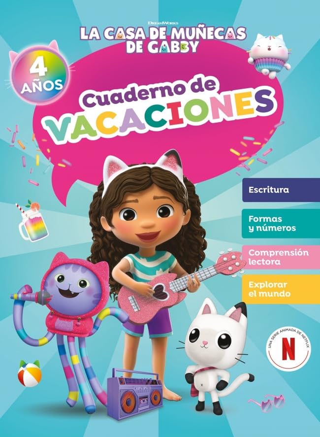 Libro: La casa de muñecas de Gabby. Cuaderno de vacaciones - 4 años: Escritura · Formas y números · Comprensión lectora · Explorar el mundo (Altea)