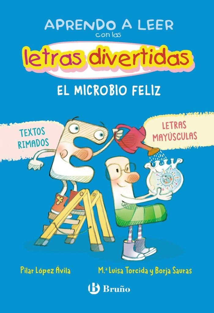 Libro: Aprendo a leer con las letras divertidas, 7. El microbio feliz: Textos rimados y en MAYÚSCULAS