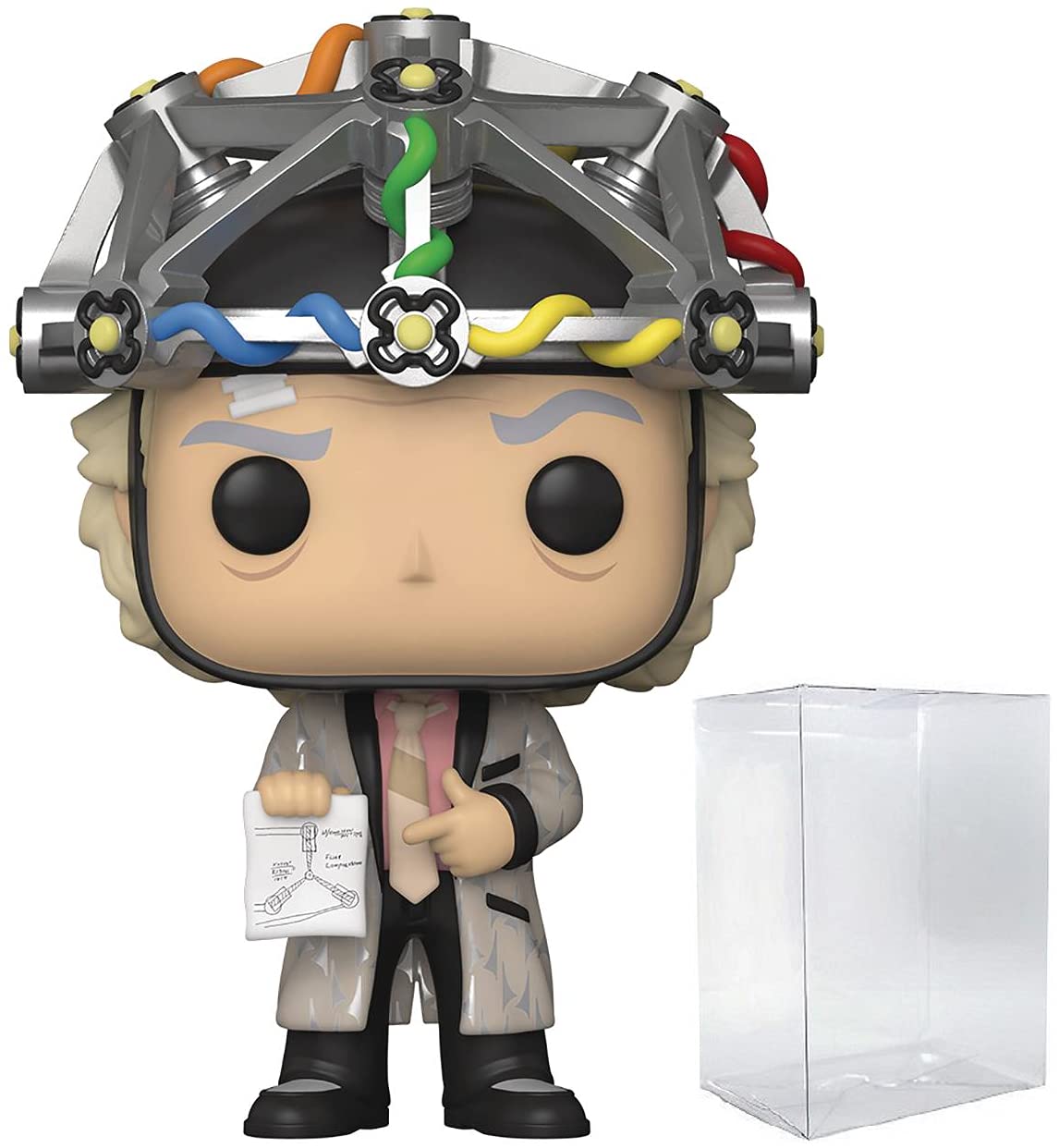 Funko Pop: POP Back to The Future - Doc with Helmet [Dr. Emmett Brown] Funko Figura de Vinilo (Bundled with Compatible Box Protector Case), Multicolored, 3.75 Pulgadas