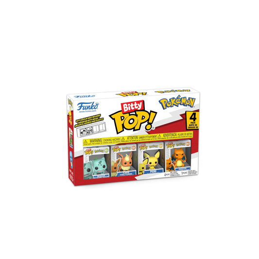 Funko Bitty Pop! Pack de 4: Pokemon - Bulbasaur, Flareon, Pichu, Charizard