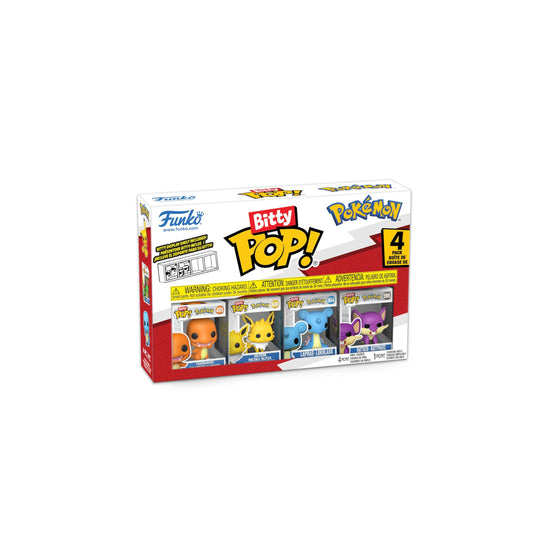 Funko Bitty Pop! Pack de 4: Pokemon - Charmander, Jolteon, Lapras, Rattata