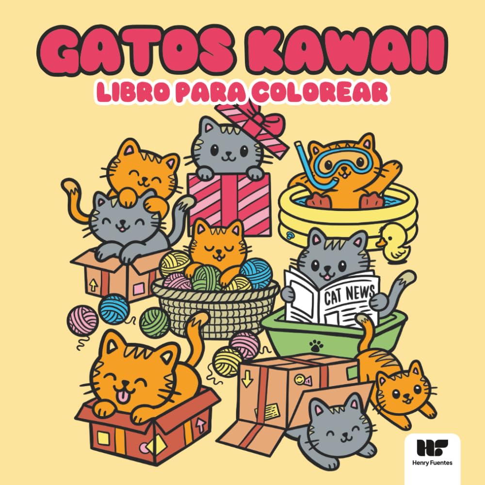 Libro: Gatos Kawaii para Colorear: Libro de colorear para niños y adultos | Ilustraciones tiernas y relajantes de gatitos estilo japonés kawaii (Spanish Edition)