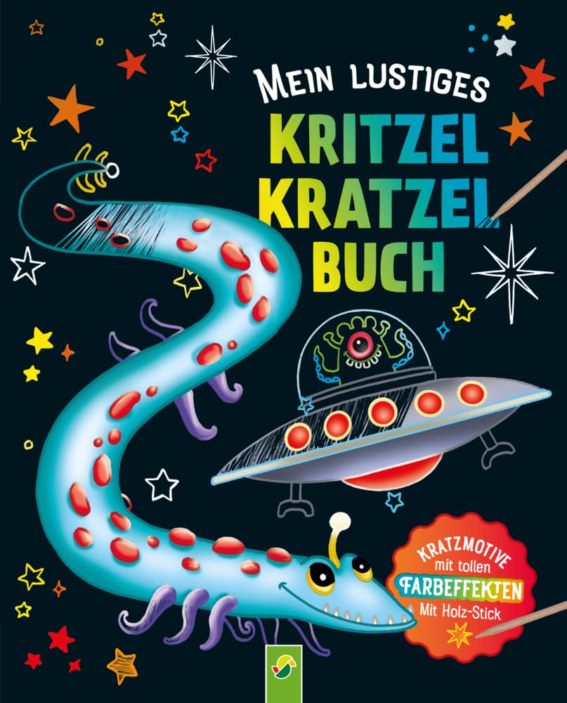 Libro: Mein lustiges Kritzel-Kratzel-Buch: Kratzmotive mit tollen Farbeffekten - Mit Holz-Stick