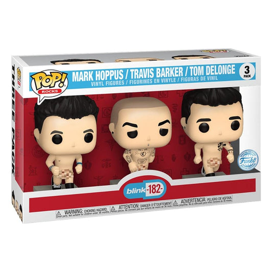 Funko POP Rocks Mark Hoppus, Travis Barker & Tom Delonge Figura de Vinilo Pack de 3 BLINK 182 Exclusivo HT EXPO 2022 (FUN69588)