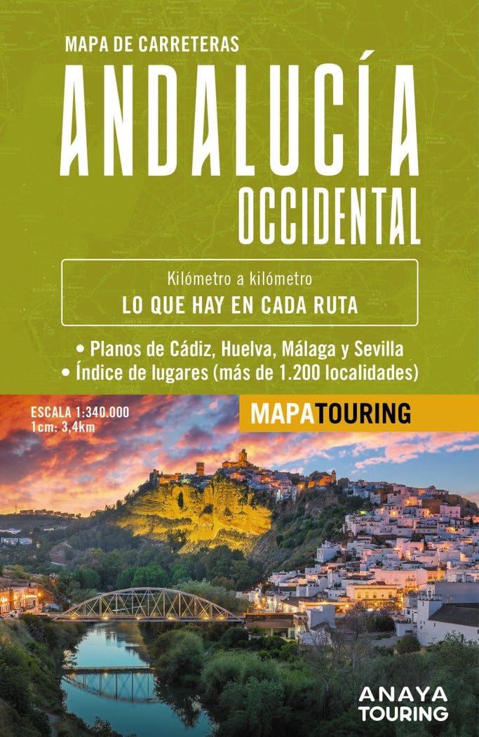 Libro: Mapa de carreteras de Andalucía occidental 1:340.000 (Mapa Touring)