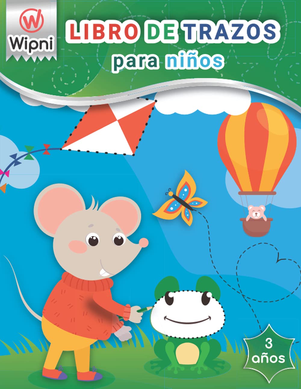 libro de trazos para niños 3 años: preescritura | actividades preescolar | aprender a dibujar - líneas - formas - animals | libro de colorear para niños 3 años