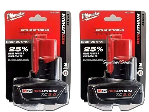 Batería-Milwaukee-48-11-2450-de-iones-de-litio-de-12-V-y-alto-rendimiento-de-5-Ah-(paquete-de-2)