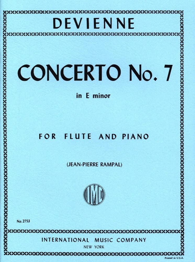 Libro: DEVIENNE - Concierto nº 7 en Mi menor para Flauta y Piano (Rampal)