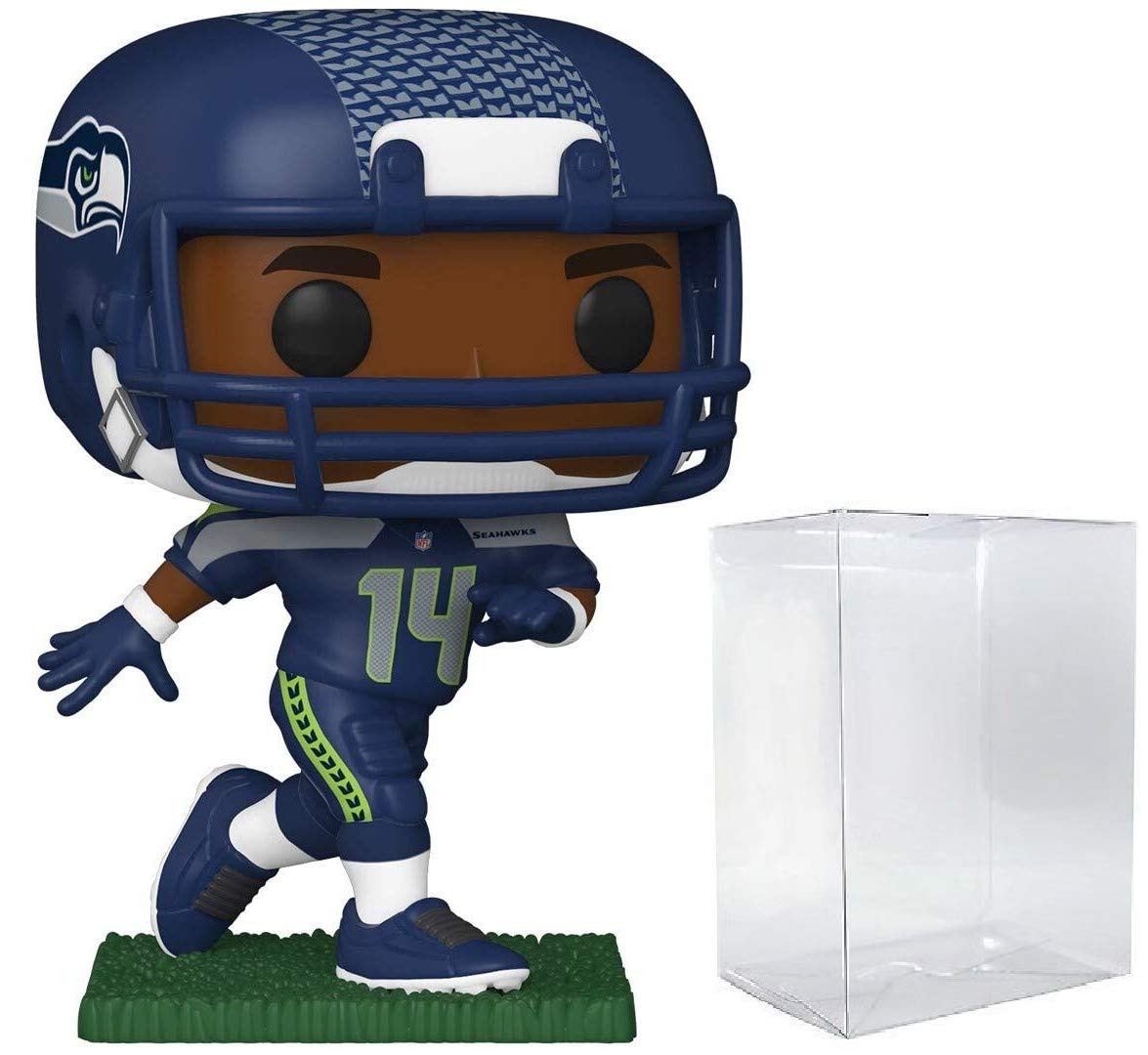 Funko Pop: POP Football: Seahawks - D.K. Metcalf Funko Figura de Vinilo (Bundled with Compatible Box Protector Case), Multicolor, 3.75 Pulgadas