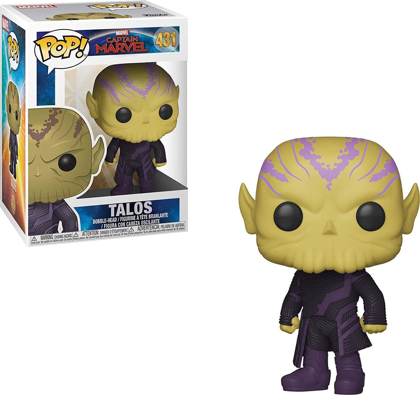 Funko Pop! Marvel: Captain Marvel - Talos Toy, Multicolor