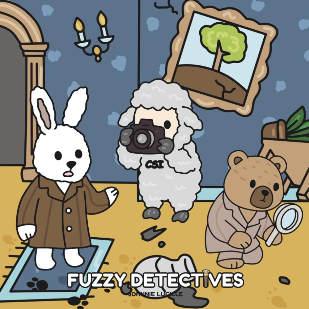 Libro: Fuzzy Detectives: Cute and Cozy Crime Scene Coloring Book for Teens and Adults, Featuring Adorable Animal Characters