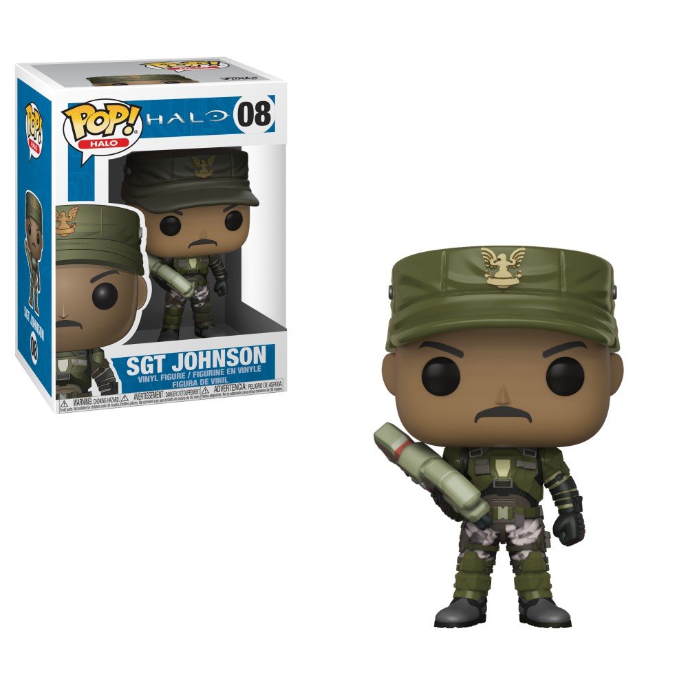 Funko Pop! Videojuegos: Halo Sergeant Johnson (Styles May Vary) Collectible Figura, Multicolor