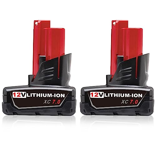 Baterías-VANON-de-7,0-Ah-y-12-V-para-Milwaukee-M-12-(iones-de-litio),-compatibles-con-herramientas-eléctricas-inalámbricas-Milwaukee-de-12-voltios-48-11-2401,-48-11-2402,-48-11-2460-y-48-59-2401-(paquete-de-2)