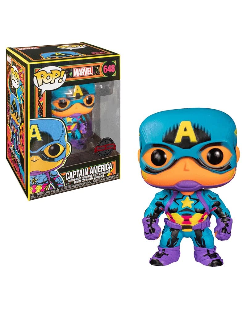 Funko Pop! Marvel: Black Light - Captain America - Marvel Comics