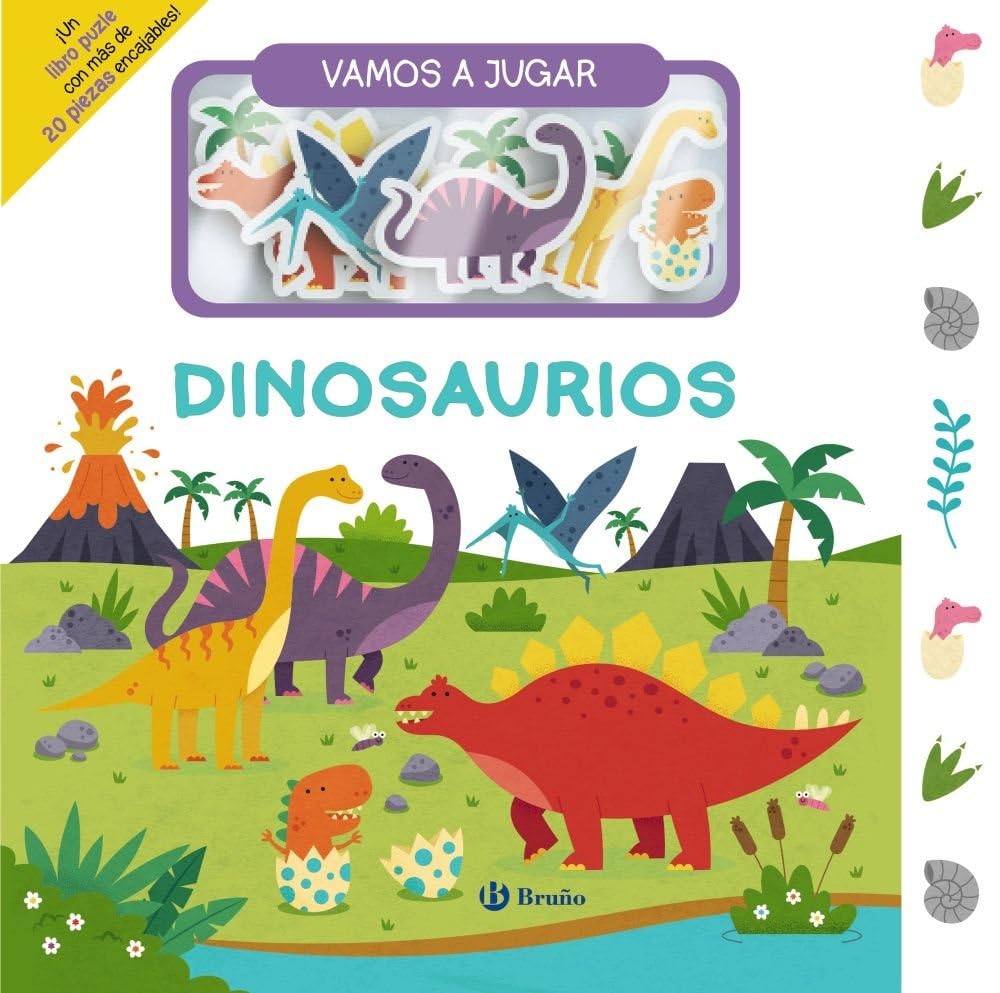 Libro: Vamos a jugar. Dinosaurios: ¡Un libro puzle con más de 20 piezas encajables! (Castellano - A PARTIR DE 0 AÑOS - MANIPULATIVOS (LIBROS PARA TOCAR Y JUGAR), POP-UPS - Otros libros)