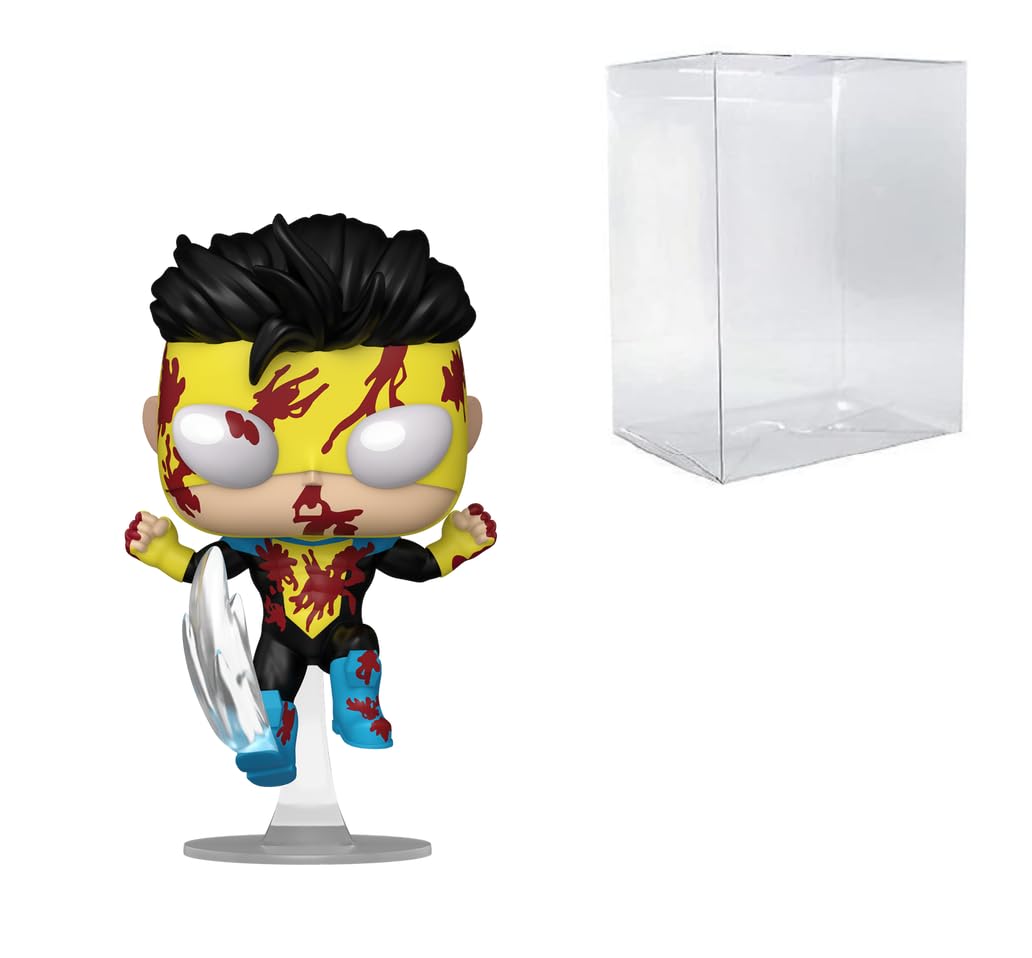 Funko Pop: POP! TV: Invincible - Invincible (Flying Kick) #1246 Bundled with Compatible Box Protector Case
