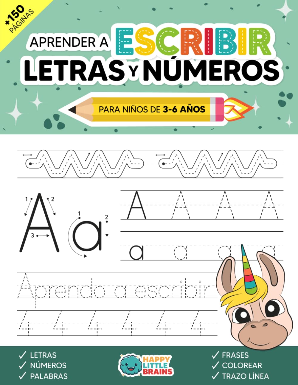 Aprender a Escribir Letras y Números para Niños de 3 a 6 años: Iniciación a la lectoescritura (Cuaderno de Caligrafía infantil) (Caligrafía Mágica: El poder de las letras y números)